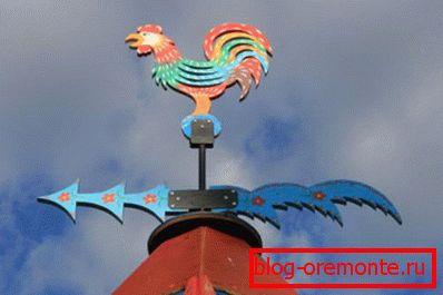 Weathervane под формата на керкел от боядисано дърво