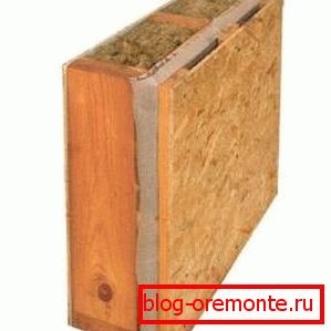 На снимката, изолационен слой за дървени стени в секция На снимката, изолационен слой за дървени стени в секция