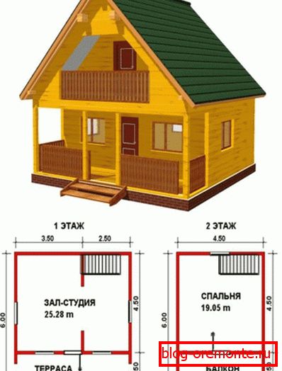 Малка, но просторна двуетажна къща.