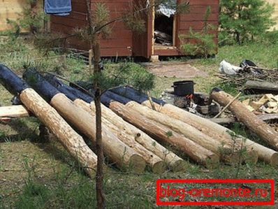 Битумно полиране на стълбовете Битумно полиране на стълбовете