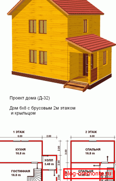 Проектът е къща с просторна кухня.